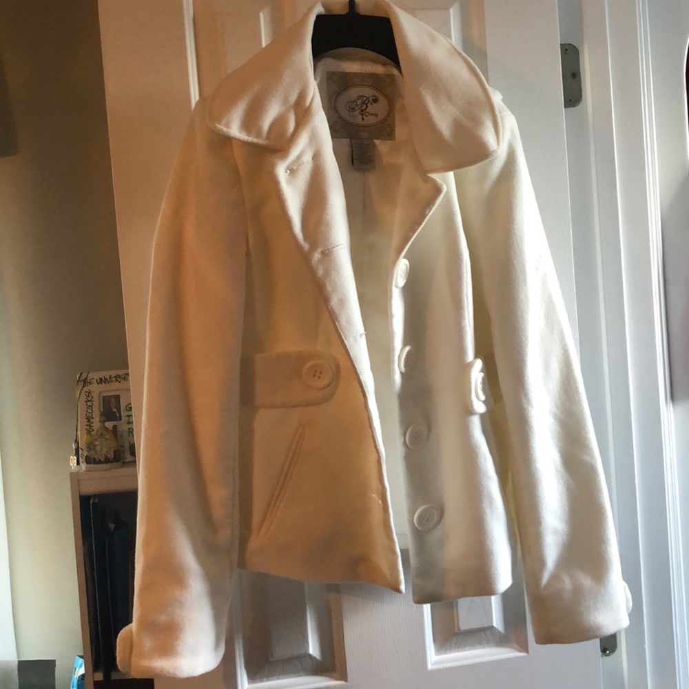 Cream jacket with hood